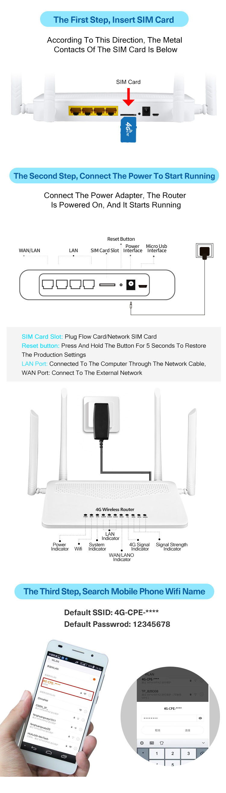 Wifi Multiple Sim Card Ip65 4g 3g Router Support 32max Terminal Customers