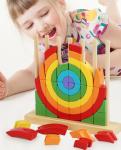 Eco Friendly Washable Kindly Toys Montessori Puzzles Education Wooden Rainbow