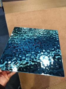 China 304 Embossed Blue Water Ripple Stainless Steel Sheet Factory Price Per Kg wholesale