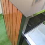 3 Compartment Recycling Bin Pation Furniture Outdoor Metal Wood Waste bin