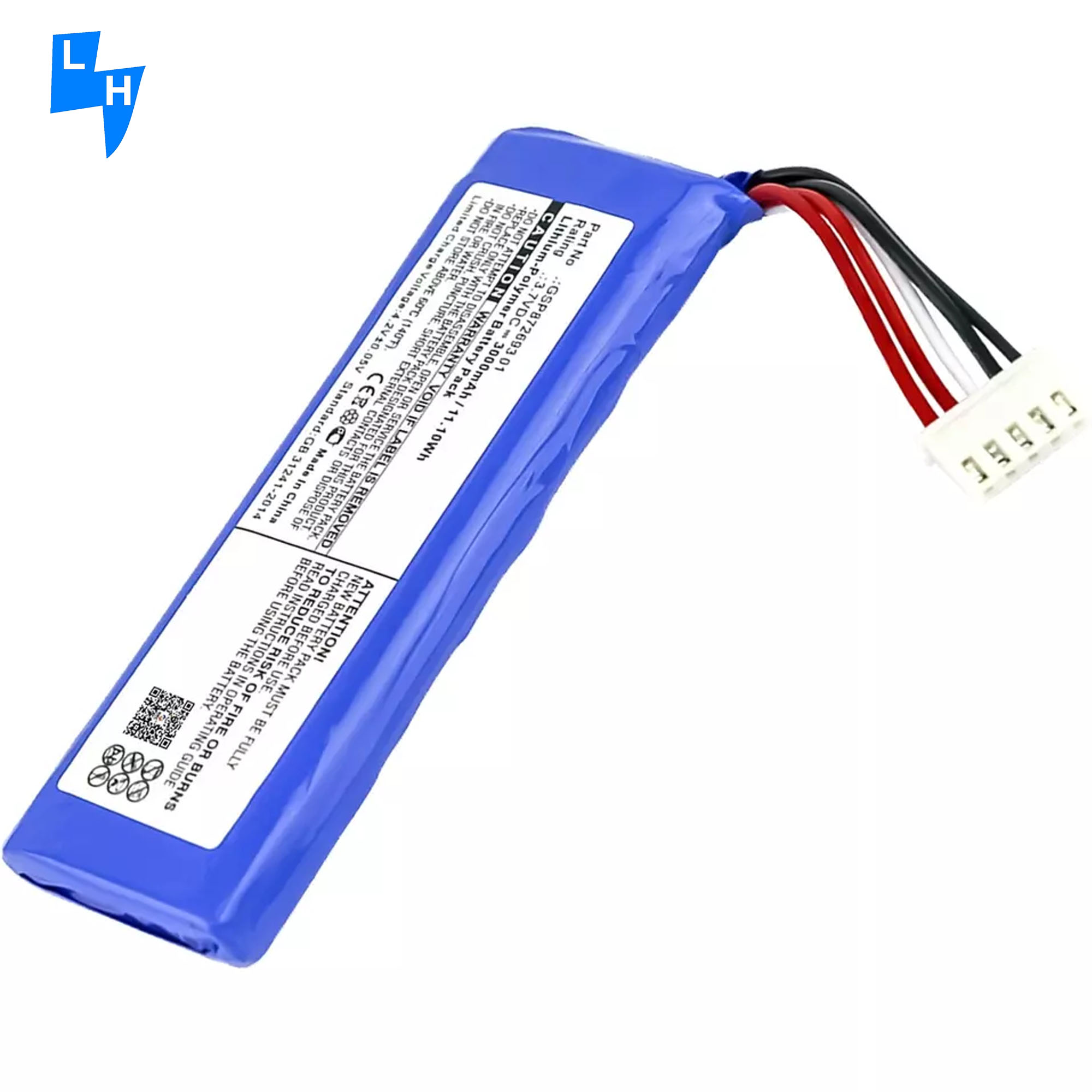 MP3/MP4 Player Rechargeable GSP872693 P763098 03 Speaker Battery for JBL Flip 3 Gray