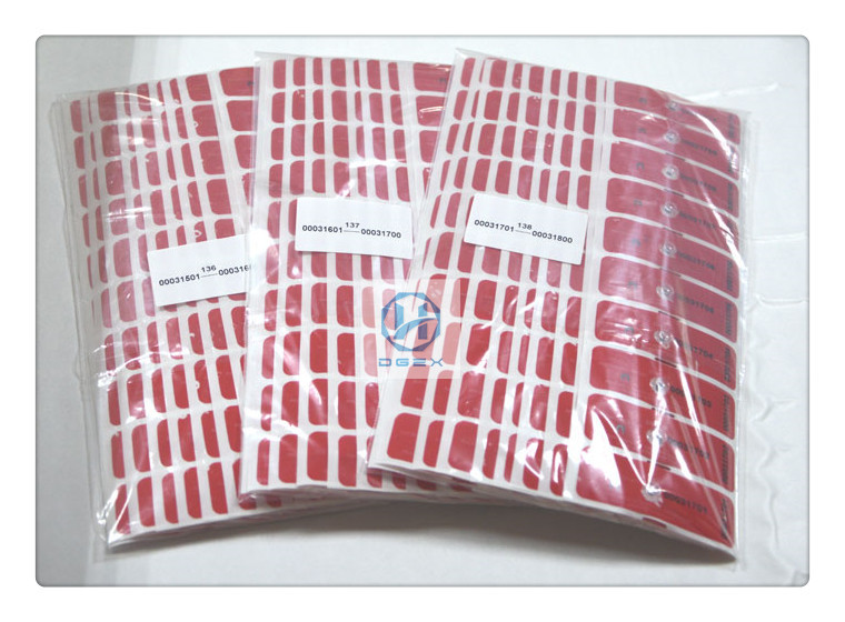 Red Against Burglar Magnetic Security Labels With Anti - Magnet Impact