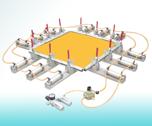 Pneumatic silk stretcher machine