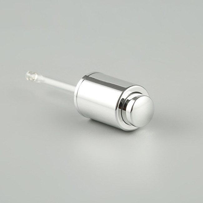 ABS Press Dispensing Essential Oil Dropper Shiny Silver 18mm
