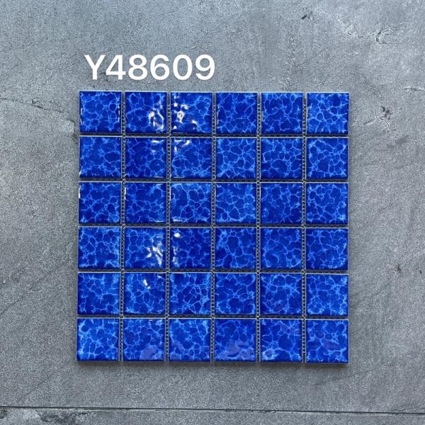 Square Glazed Mosaic Swimming Pool Ceramic Tiles Anti Slip In 2x2 In