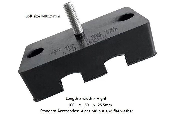 ISO9001 Anti Vibration Mounting Pads HVAC AC Black Rubber Foot
