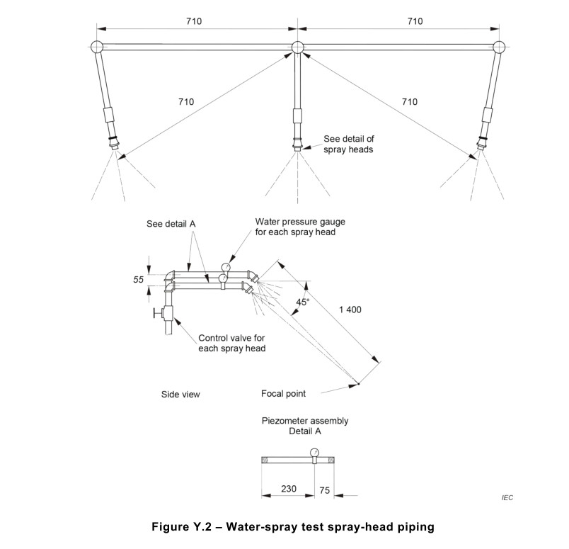 UL154B Water Spray Test Apparatus With 3 UL Spray Heads Manual Version