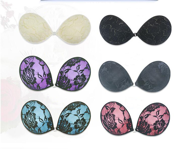 Sexy super light strapless stick on lace silicone bra