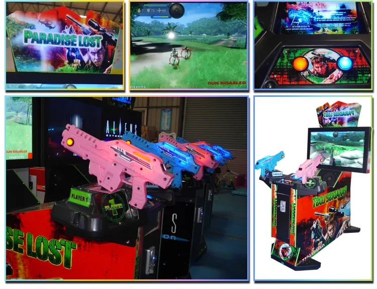 Upgrade Your Arcade 42" Laser Shooting Machine With Pedal Arcade Gun for Game Centers