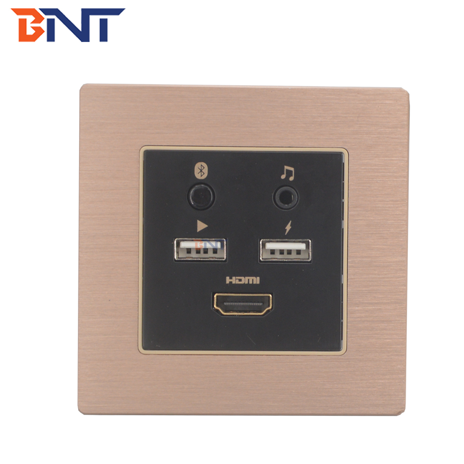 Aluminum alloy brush drawing usb blue tooth hotel room mini media hub