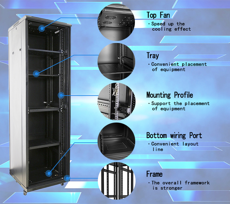 SPCC Cold Rolled Steel 42u Server Rack Cabinet Network Cabinet Ip20