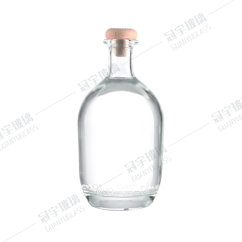 Acceptable Customer's Logo Glass Products 500ml 750ml Empty Alcohol Bottle with Cork