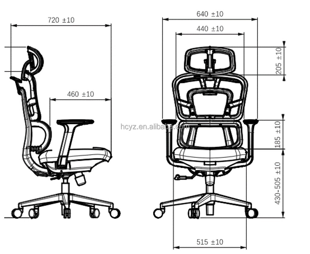 Modern Lift Chair Fabric Ergonomic Swivel Executive Office Chairs 640*720*1120-1260mm