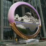 Mirror polish Large metal round ring stainless steel sculpture project,Stainless