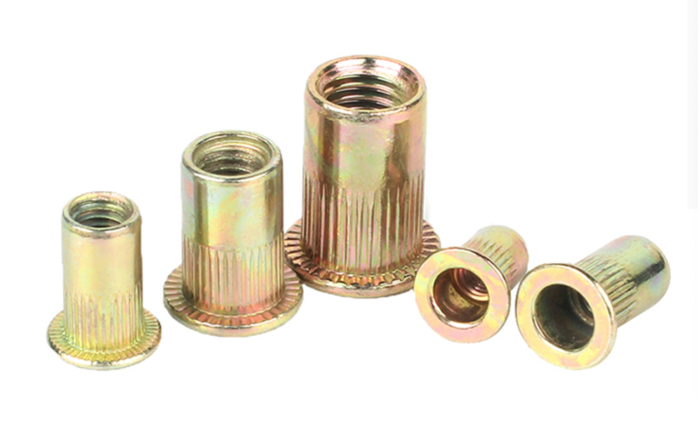 Durable Alloy Steel Rivet Nuts , M6 Rivet Nut With Yellow Chromate Plated