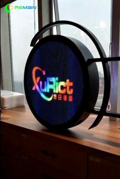 Circle Clock Logo Irregular LED Display , LED Advertising Display Store Shopping