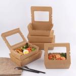 Square Custom Paper Box Printed Disposable Food Grade Salad Packaging With