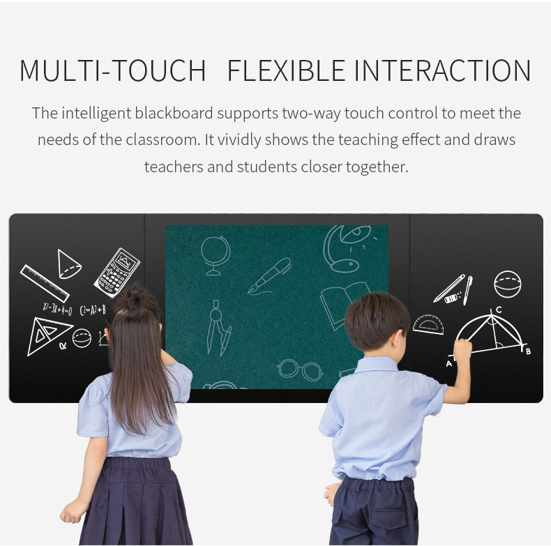 75 86 Inches Nano Smart Electronic Touch Screen Blackboard For Teaching