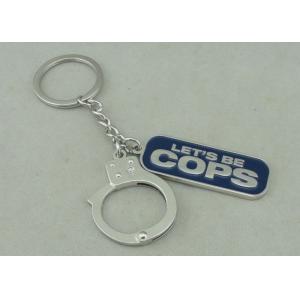 China Cops Promotional Keychain Zinc Alloy Soft Enamel With Silver 42 mm wholesale