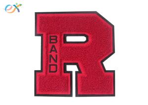 China Varsity Laser Cut Edge Embroidery Chenille R Letter Patches Hoodies Accessories wholesale