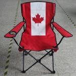 Customizable Logo Countries Flag Printed Folding Metal Camping Beach Chair