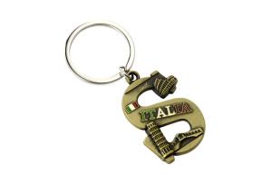 China Laser Engraving Letter Key Ring 4mm Thick Souvenir Keychain Metal Ring wholesale