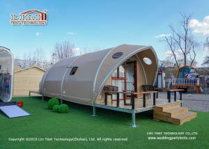 China Self - Cleaning Luxury Glamping Tents PVC-Coated Polyester Textile Side Walls wholesale
