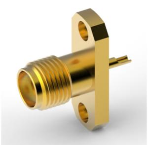 China SMA Straight Jack type 2 Hole Flange 50 Ohm panel mouont Coaxial LWR200 waterproof Female Connector for CCTV antenna wholesale