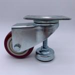 2.5 Inch Red PU Wheel Caster with Leveling Feet