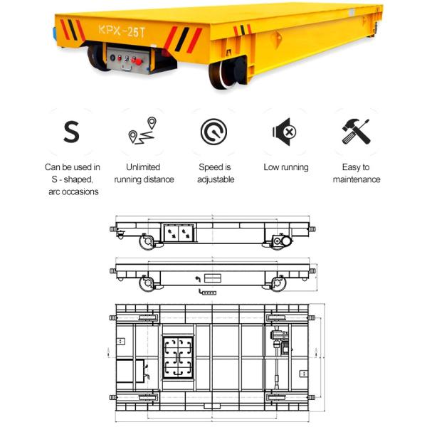 Warehouse Adjustable Trackless 30 Ton Platform Transfer Cart