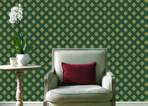 China Embossed Pvc Contemporary Wall Coverings , Four Leaf Home Floral Wallpaper For Walls wholesale