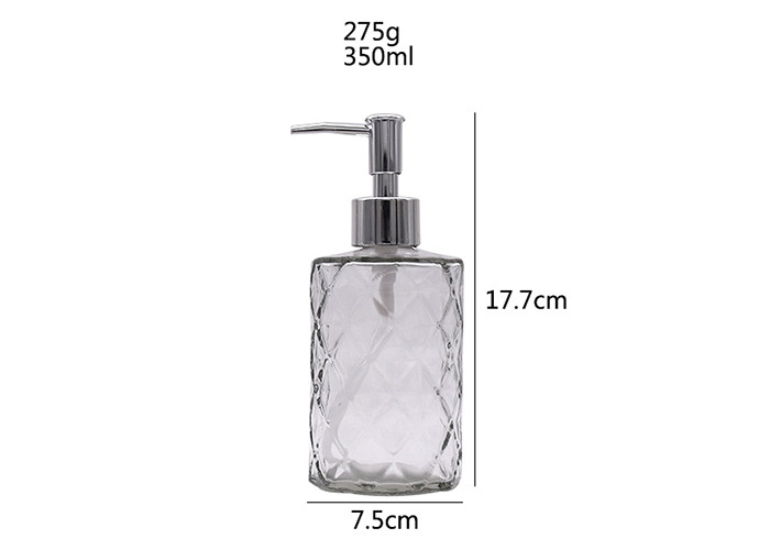 Soap Empty Glass Jars 500ml Hand Sanitizer Bottle With Stainless Steel Pump