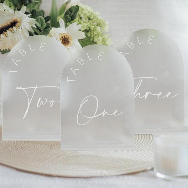 Acrylic transparent arch semicircle digital Place card DIY blank party decorations wedding table card Document camera card