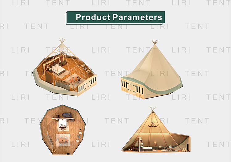 Outdoor Camping Waterproof Canvas Tipi Tents With Wood Stove