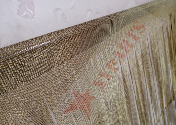 0.53x3.81mm Stainless Steel Metal Ring Mesh Brass Color For String Curtains