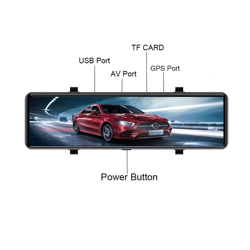 RoHS 2.5K 12 Inch Mirror WDR Waterproof Dash Cam Right Hand Drive