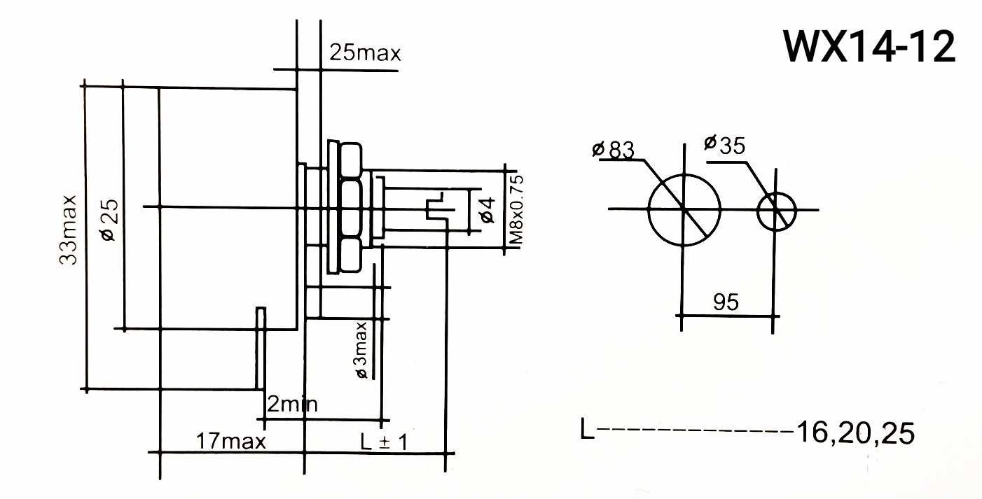 Single Circle WX14-12 3W Wirewound Potentiometer 1K 2K2 3K3 4K7 20K 10K 22K 100R 470R