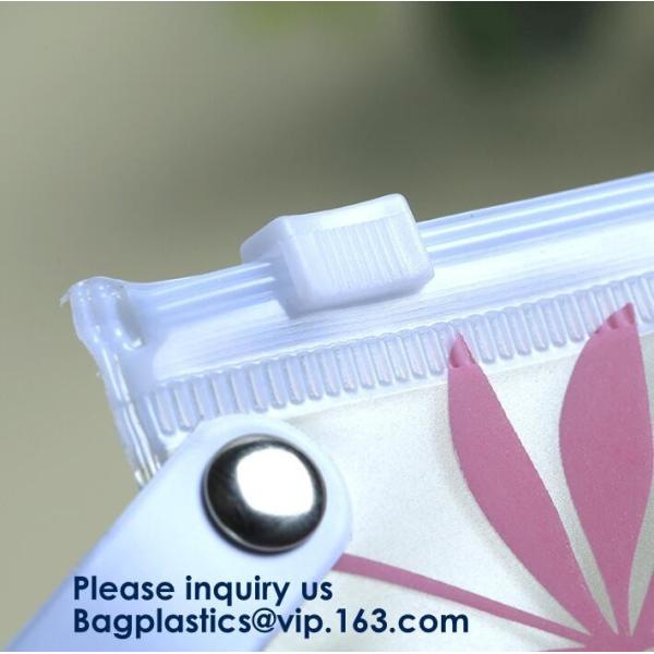 Logo Printed Slider Zipper Clear Pvc Bag For Package Vinyl Transparent Pvc Bag Cosmetic Packing,Zipper Closure Design