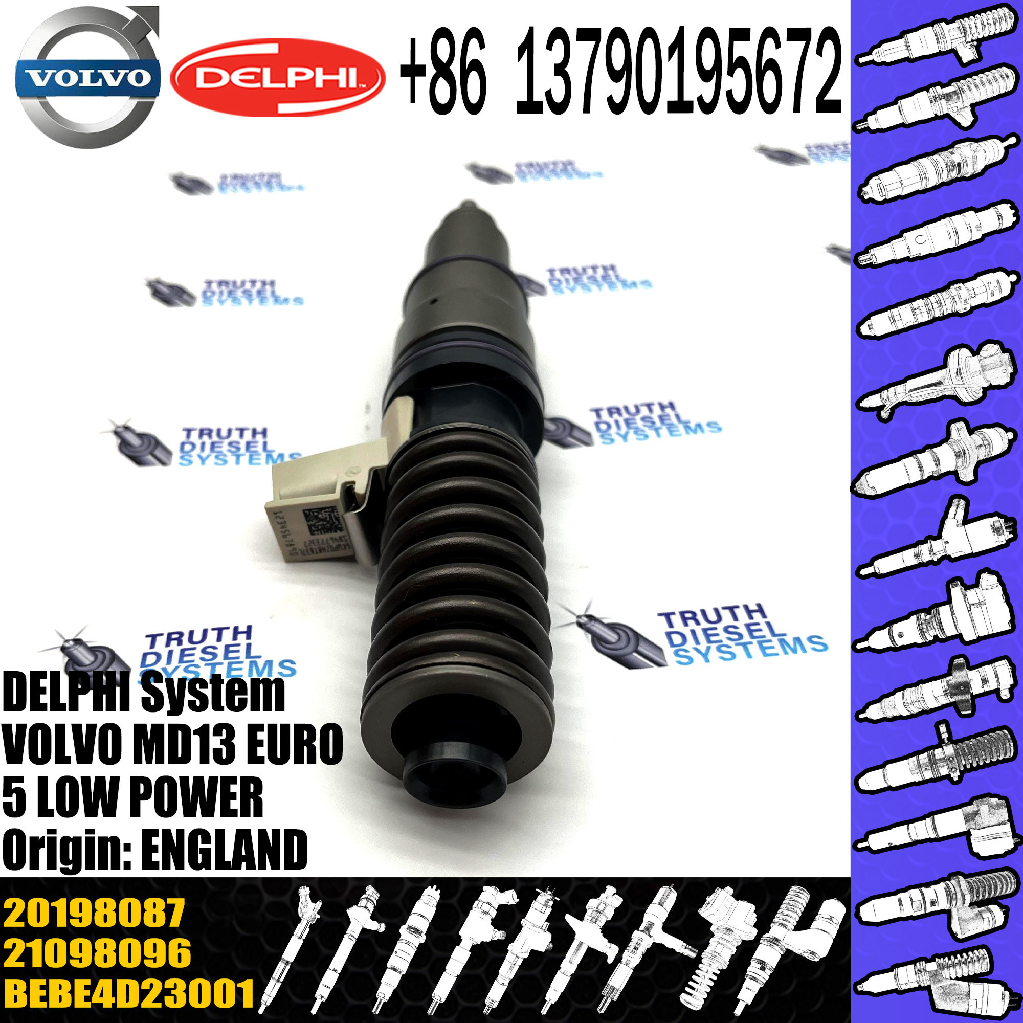 Diesel Fuel Common Rail Injector 21098096 7421098096 20198087 For E3.18 E3.0 E3.1