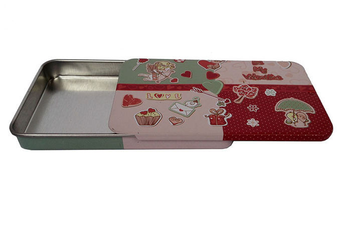 OEM Sliding Tin Box Rectangular Empty Tins Pepermint Tins with Green Flavor