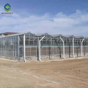 China Agricultural 120km/H 12m 10.8m Glass Multi Span Greenhouse wholesale