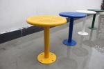 Street Furniture Gavin Park Steel Round Table With Benches Rustproof Outdoor