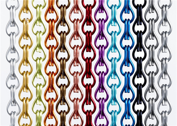 Customized Aluminium Insect Door Chain Screen Curtain Corrosion Proof