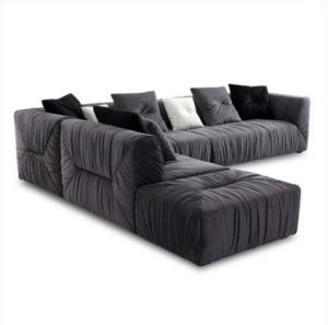 China 27in L Shape Sofa Bed Couch 3.6m Velvet Grey Couch Living Room Sectional wholesale