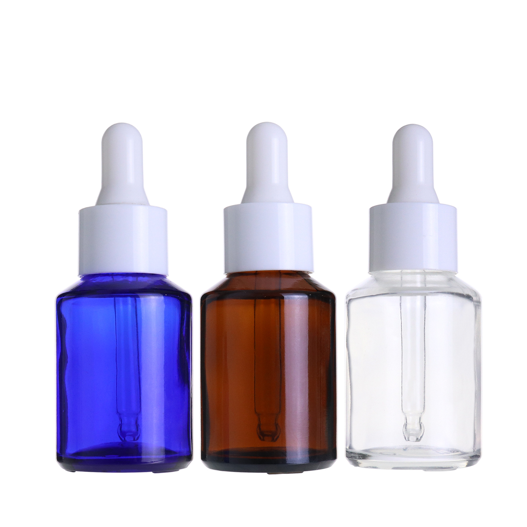 Customized Accepted Essential Oil Small Round Empty Shiny Silver Gold Dropper Oil Bottle with Unique Flower Basket Rubber