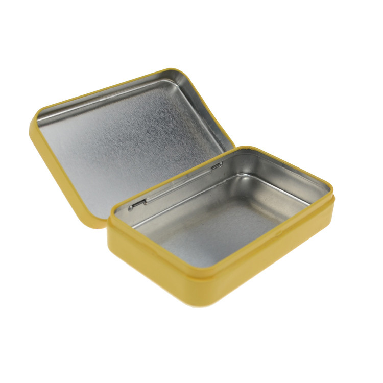 Child Resistant Mini Tin Cans Small Metal Box with Lid Yellow Printed Candy Mint Tin Boxes
