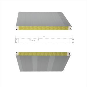 China Waterproof Rockwool Insulated Sandwich Panel Composite 0.4mm 0.8mm wholesale