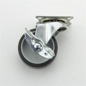 China Gray TPR 1.5 Inch Home Caster Wheels Seamless 4 Mounting Hole wholesale