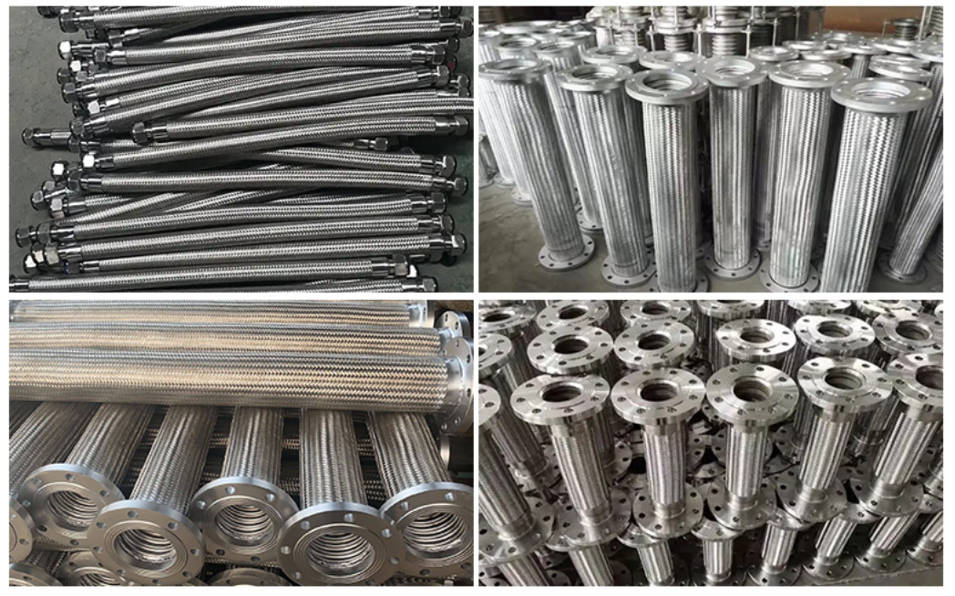 Ss304 Wire Mesh Stainless Steel Flexible Bellow Metal Flange Braided Hose
