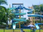 OEM Commercial Swimming Pool Playground Fiberglass Water Slide Set